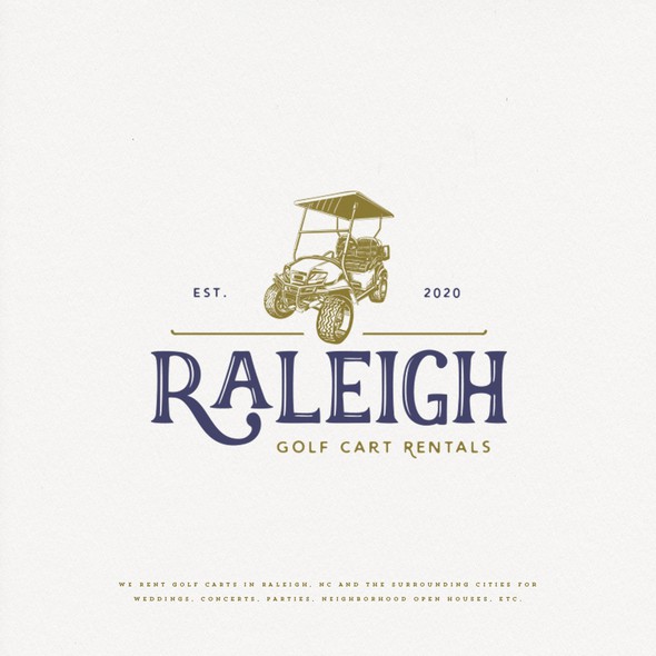 Cart logo with the title 'Raleigh Golf Cart Rentals'