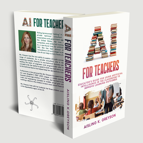 Guide book cover with the title 'AI For Teachers Book Cover Design Proposal'