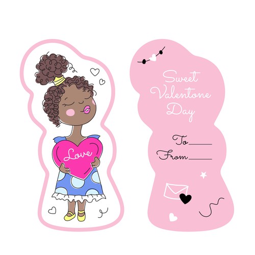African American design with the title 'Valentines Day Card Design'