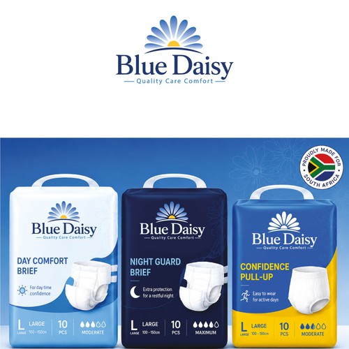Bd logo with the title 'Evolve Our Existing Blue Daisy Logo into a Premium Adult Healthcare Brand'