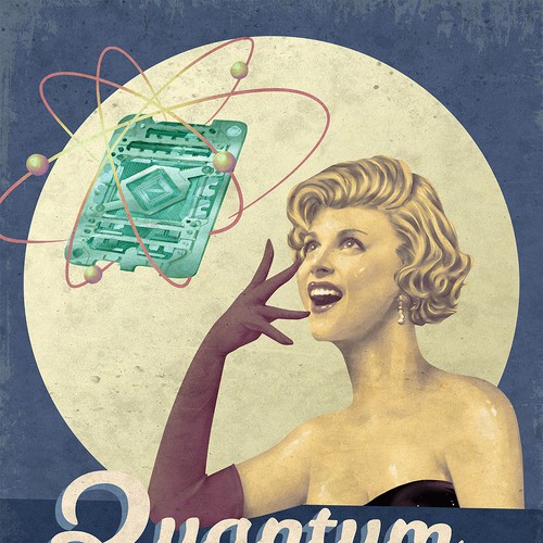 Pin-up girl artwork with the title 'Quantum Computing'