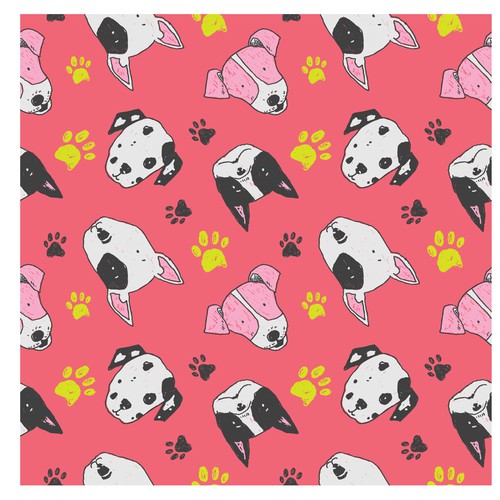 Dog illustration with the title 'pattern for baby bib'