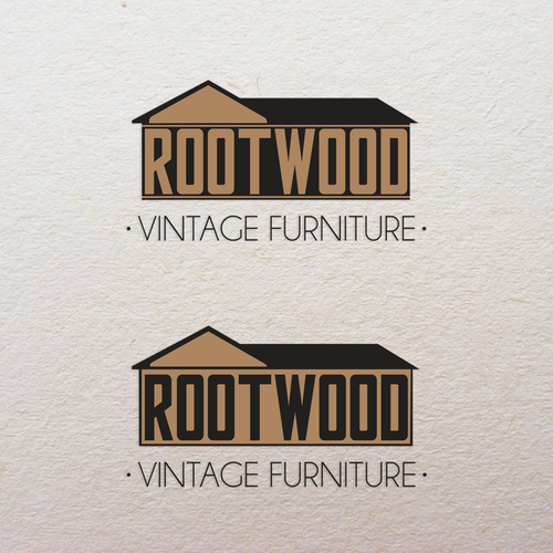 Two-color logo with the title 'Logo concept for vintage industrial furniture.'