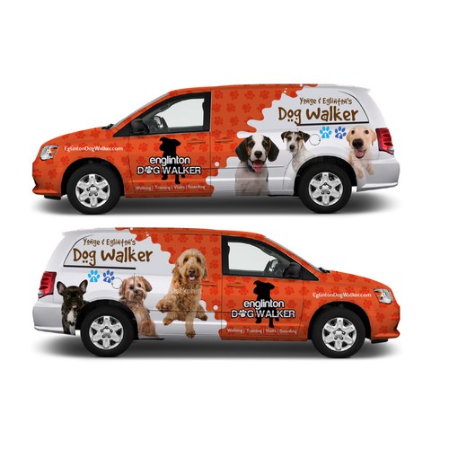 Pet design with the title 'englinton dog walker'