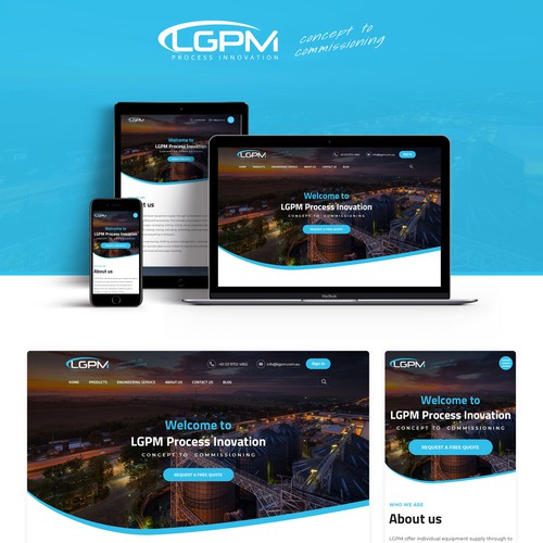Industrial website with the title 'LGPM Process Innovation'