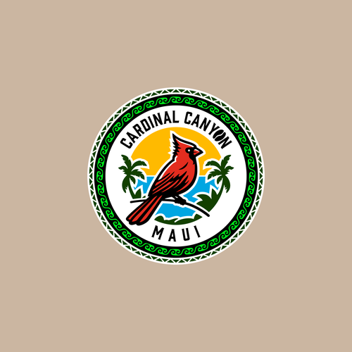 Cardinal logo with the title 'Cardinal Canyon Maui Cofee'