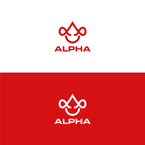 Gas station logo with the title 'A logo design for ALPHA gas station'