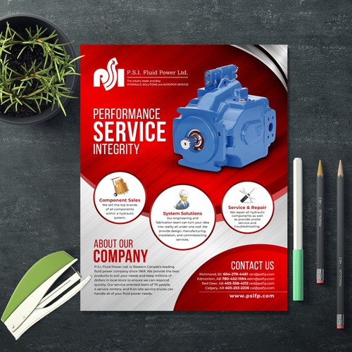 Machine design with the title 'PSI Flyer Design'