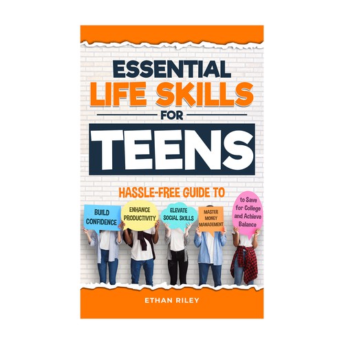 Teen book cover with the title 'Essential Life Skills for Teens'