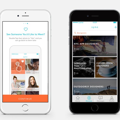 IOS 8 design with the title 'Social Network App'
