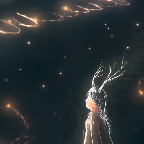 Night sky design with the title 'Moose Girl'