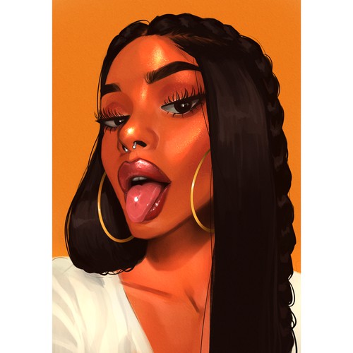 Painting artwork with the title 'Girl'