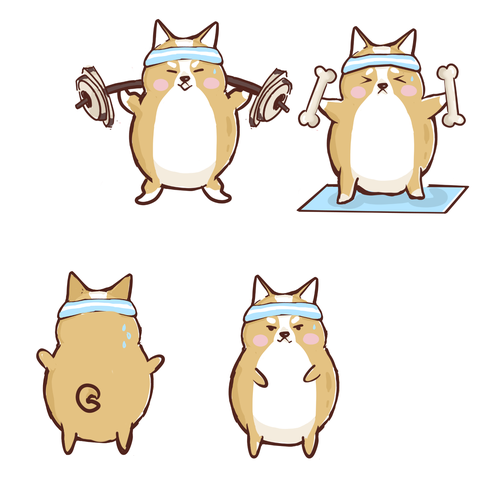 Corgi design with the title 'Cute mascot'