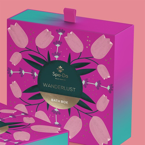 Bath bomb packaging with the title 'Package design of Bath Bombs'