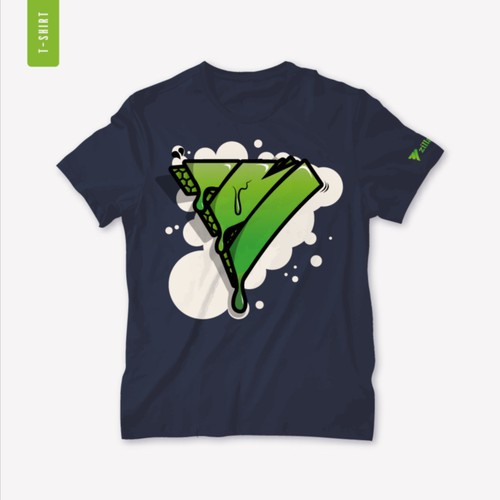 Accounting t-shirt with the title 'Graphic for a t-shirt with a graffiti restyling of the brand logo.'