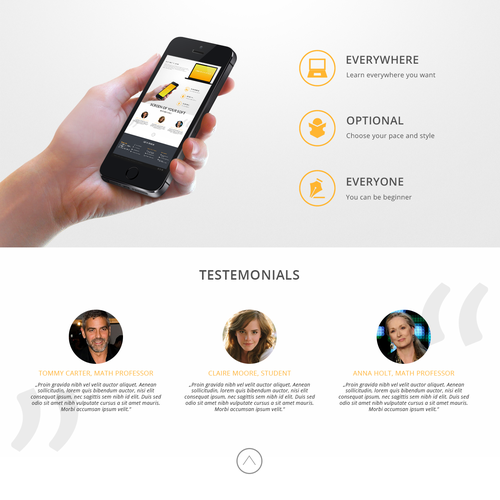 Learning website with the title 'Create an innovative website for an innovative education company.'