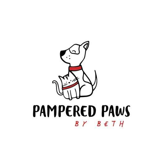 Cat and dog logo with the title 'Loving cat and dog'