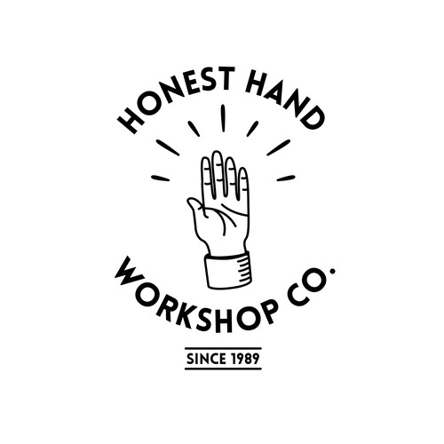 Workshop logo with the title 'Minimalistic line logo for wood workshop'