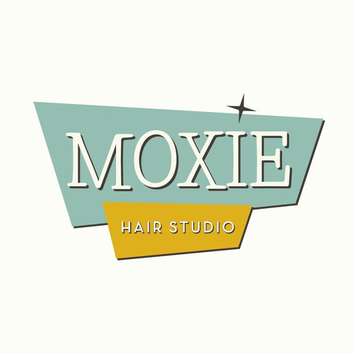 Mid-Century design with the title 'Retro logo for Moxie Hair Studio'