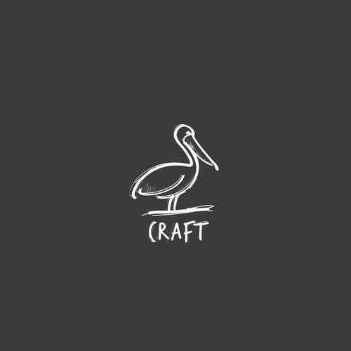 Pelican logo with the title 'hand drawn pelican logo'
