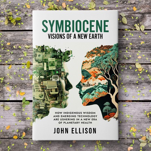 Nature book cover with the title 'Cover for "Visions of a New Earth"'