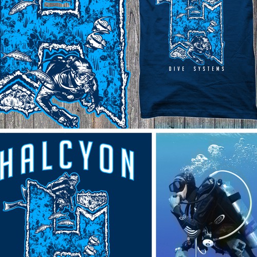 Food t-shirt with the title 'Diving T-Shirt design.'