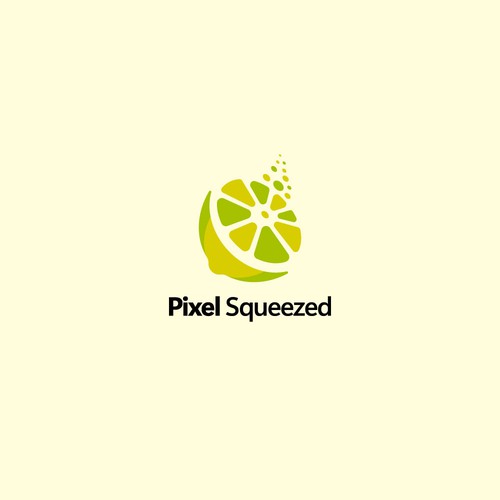 Lemon logo with the title 'Pixel Squeezed Logo'