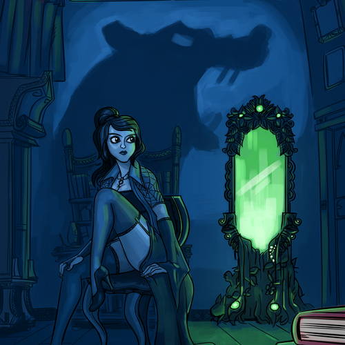 Princess design with the title 'Character design for book cover'