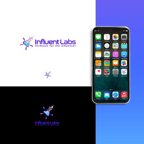 Flask design with the title 'Bright and meaningful bold gen Z logo for food company reaching influencer businesses '