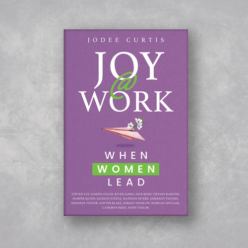 Female book cover with the title 'Joy @ Work Book Cover Concept'