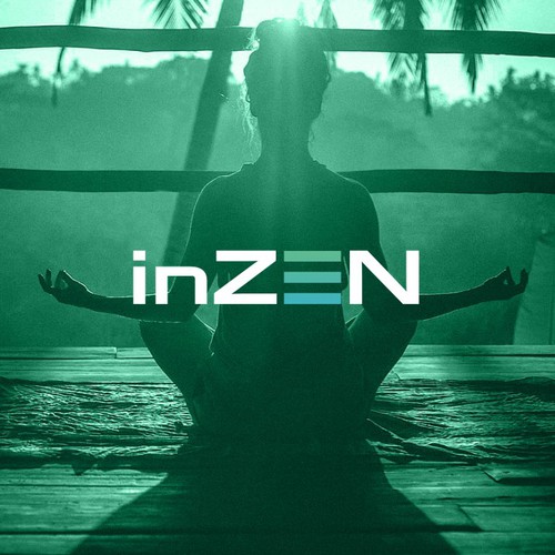 Gradient logo with the title 'Minimalist Wordmark Design for inZEN, a CBD Vegan Gummy Brand'