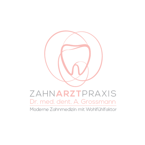 Pink brand with the title 'Zahnarztpraxis - concept logo'