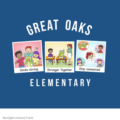 Kids' t-shirt with the title 'T-shirt Fun illustration for Great Oaks Elementary'