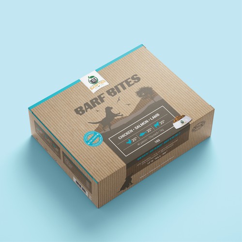 Dog food packaging with the title 'Dog Food Box'