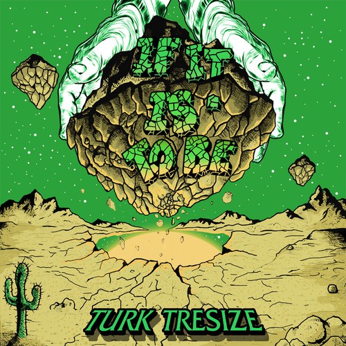 Brush illustration with the title 'GUARANTEED - Album Cover for Australian Roots Rock/Classic Rock Artist (Vinyl, CD, Digital, iTunes)'