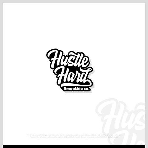 Hustle logo with the title 'Hustle Hard'