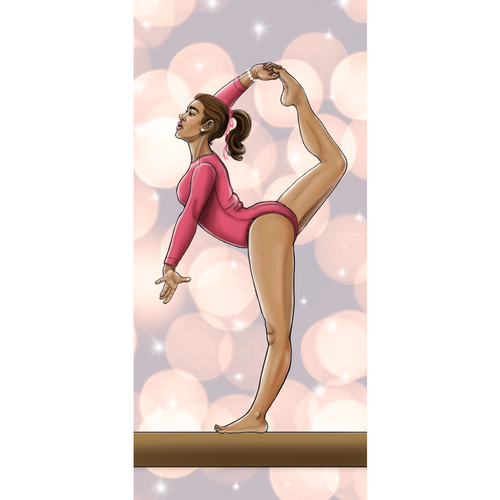 Beauty illustration with the title 'Gymnast Bookmark Illustration'