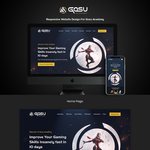 Game website with the title 'Online Gaming Platform Website Design'