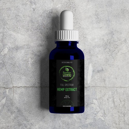 Hemp label with the title 'Label for hemp extract dropper'