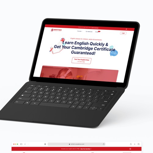 Certificate design with the title 'Online language education platform'