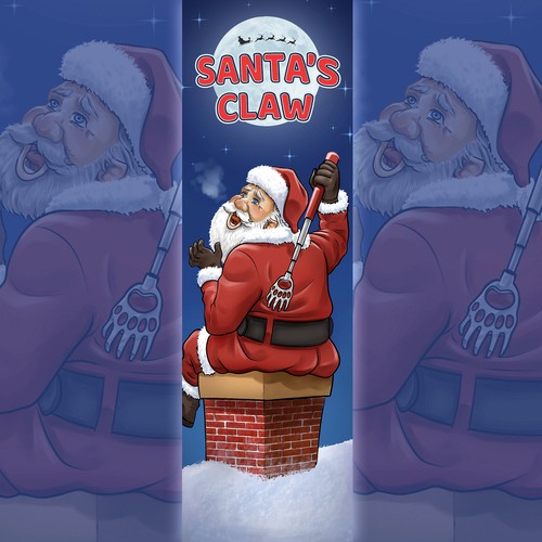 Santa artwork with the title 'Funny Santa with his Claw'