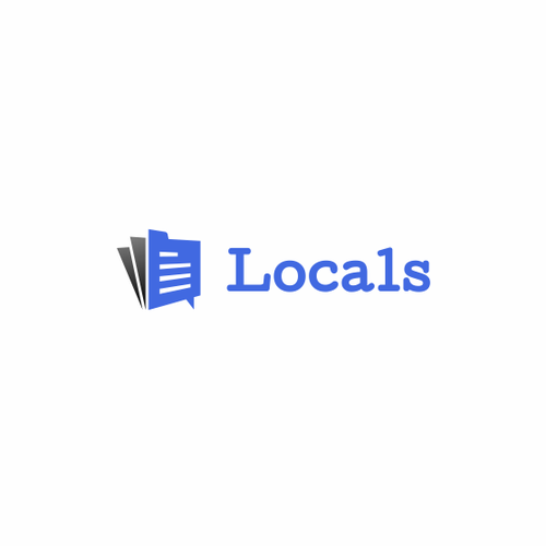 Speech bubble logo with the title 'Locals Logo Design'