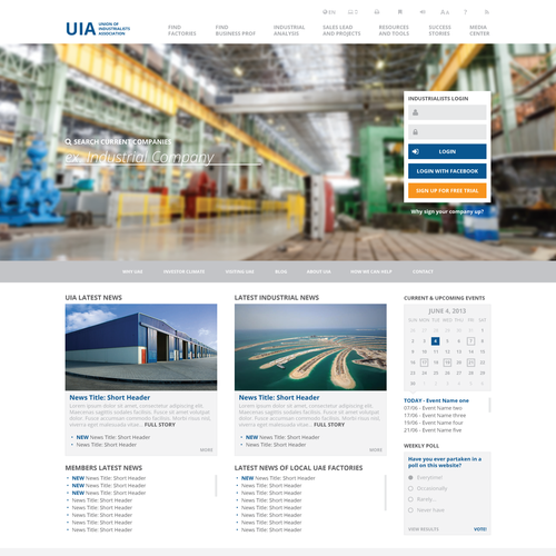 Icon website with the title 'Website design for UIA'