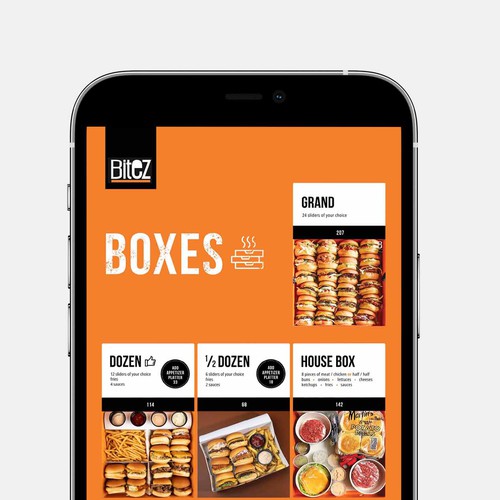 Fast food design with the title 'Digital menu Design for Fast Food Restaurant in UAE'