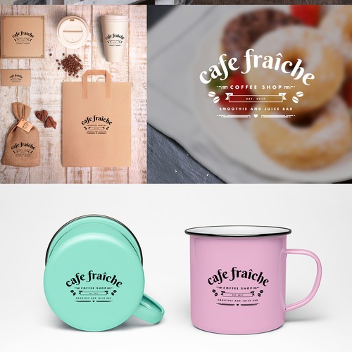 Coffee shop brand with the title 'Cafe Fraiche'