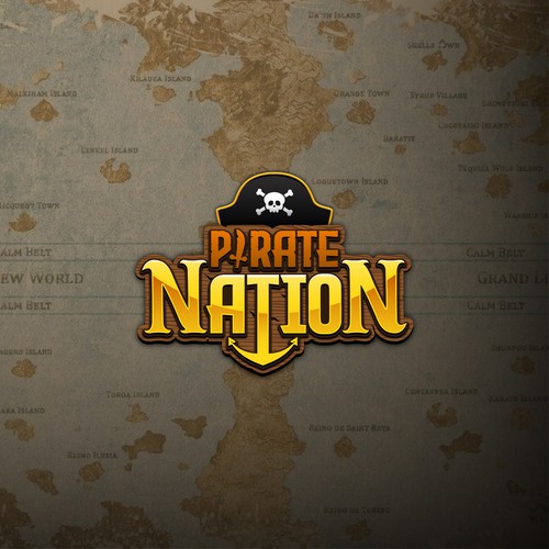 Role playing game logos logo with the title 'PIRATE NATION'