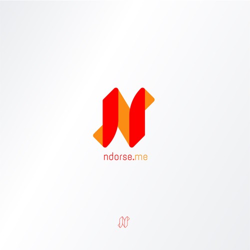 Ribbon logo with the title 'Logo for 'ndorse.me', a peer to peer marketplake'