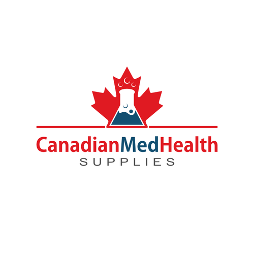 Canadian leaf logo with the title 'Canadian Med Health Logo'