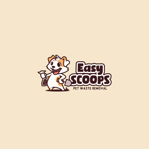 Box brand with the title 'Easy Scoops Pet Waste Removal Logo'