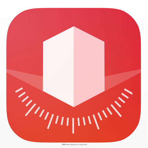 IOS design with the title 'Icon for Perspective-Correcting photo app (iOS App Store)'